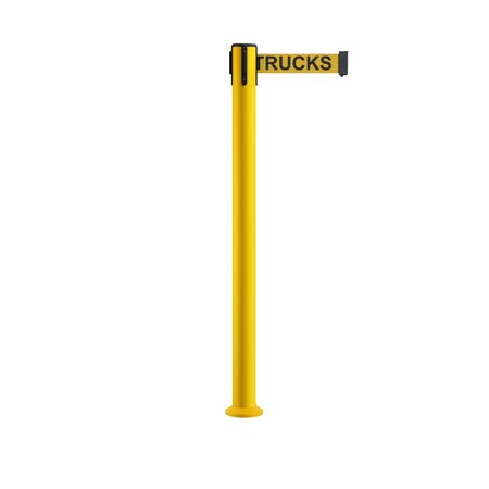 MONTOUR LINE Stanchion Belt Barrier Fixed Base Yellow Post 11ft.Yel Fork..Belt MSX630F-YW-DANFOYB-110